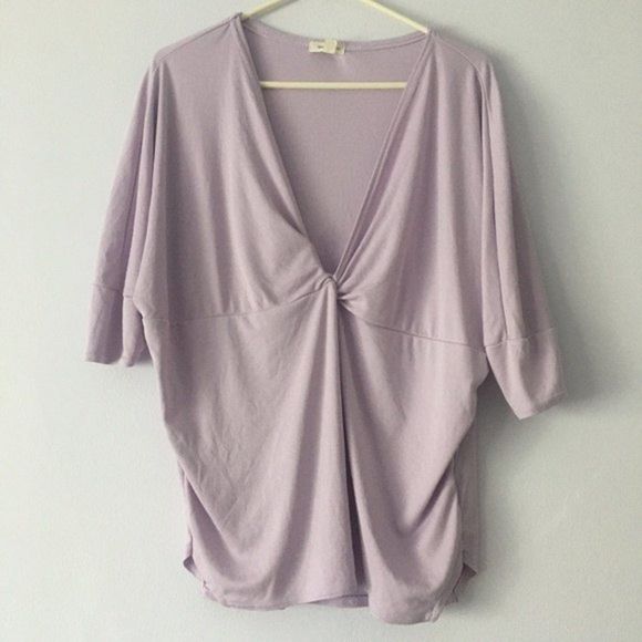 🪴 Urban Outfitters Silence + Noise Lavender Ribbed Tunic Twist Top - Picture 2 of 13
